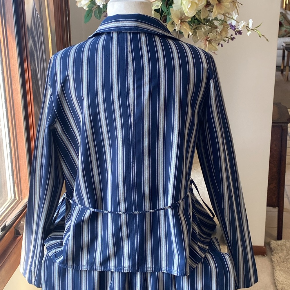J.Crew Striped Blue Women's 2 piece pant suit, Excellent Condition, - Picture 5 of 16